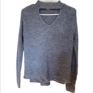 Choker Neck Style Knit Sweater